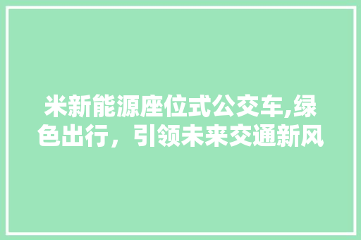 米新能源座位式公交车,绿色出行，引领未来交通新风尚