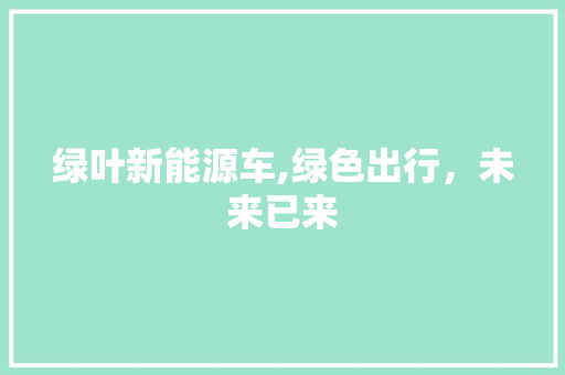 绿叶新能源车,绿色出行，未来已来
