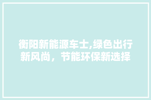 衡阳新能源车士,绿色出行新风尚，节能环保新选择