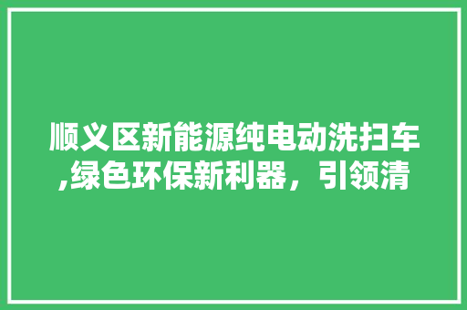 顺义区新能源纯电动洗扫车,绿色环保新利器，引领清洁行业革新