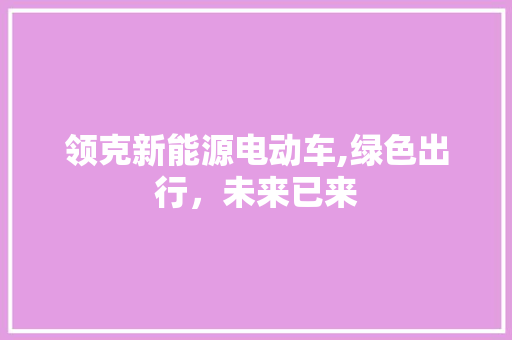 领克新能源电动车,绿色出行，未来已来