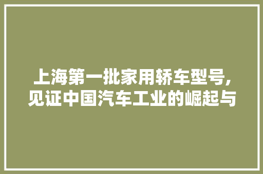 上海第一批家用轿车型号,见证中国汽车工业的崛起与发展 车载导航