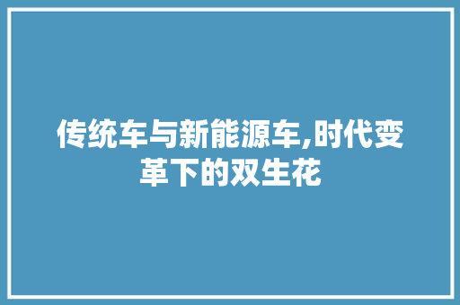 传统车与新能源车,时代变革下的双生花