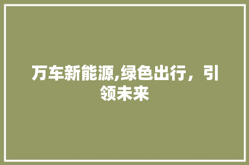 万车新能源,绿色出行，引领未来