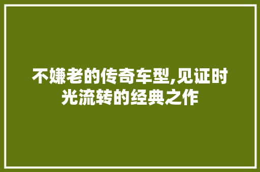 不嫌老的传奇车型,见证时光流转的经典之作