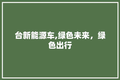 台新能源车,绿色未来，绿色出行