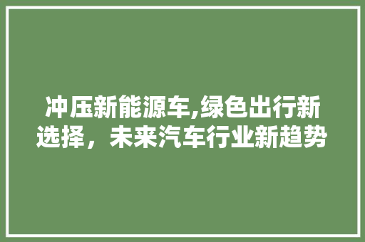 冲压新能源车,绿色出行新选择，未来汽车行业新趋势