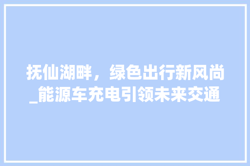 抚仙湖畔，绿色出行新风尚_能源车充电引领未来交通格局