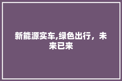 新能源实车,绿色出行，未来已来 汽车展览