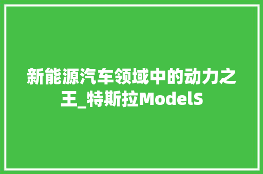 新能源汽车领域中的动力之王_特斯拉ModelS