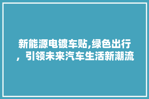 新能源电镀车贴,绿色出行，引领未来汽车生活新潮流