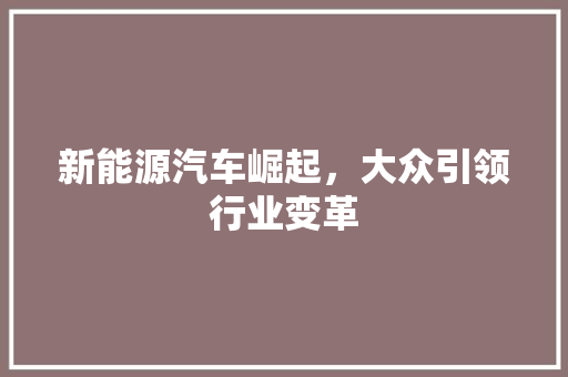 新能源汽车崛起，大众引领行业变革