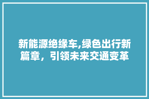 新能源绝缘车,绿色出行新篇章，引领未来交通变革