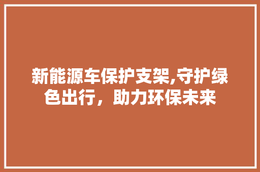 新能源车保护支架,守护绿色出行，助力环保未来