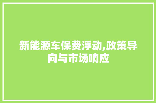 新能源车保费浮动,政策导向与市场响应 汽车展览