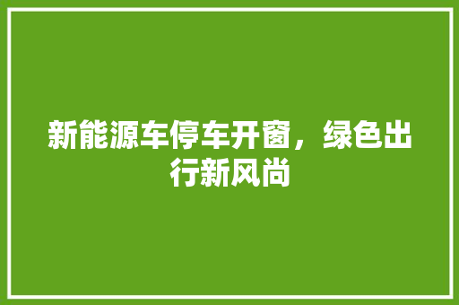 新能源车停车开窗，绿色出行新风尚