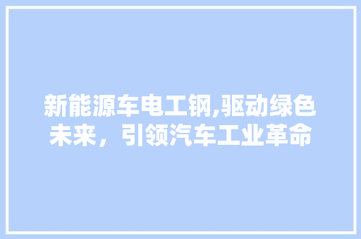 新能源车电工钢,驱动绿色未来，引领汽车工业革命