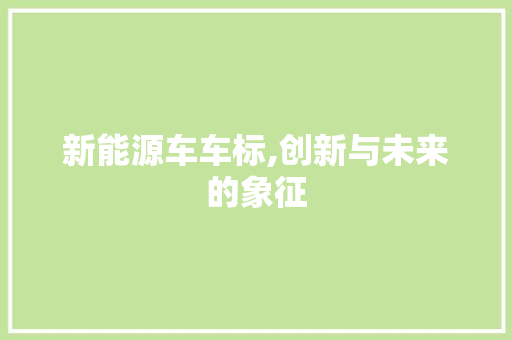 新能源车车标,创新与未来的象征 新车资讯