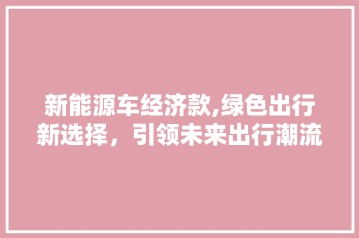 新能源车经济款,绿色出行新选择，引领未来出行潮流