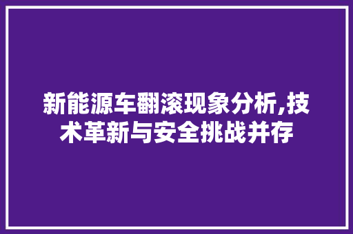 新能源车翻滚现象分析,技术革新与安全挑战并存