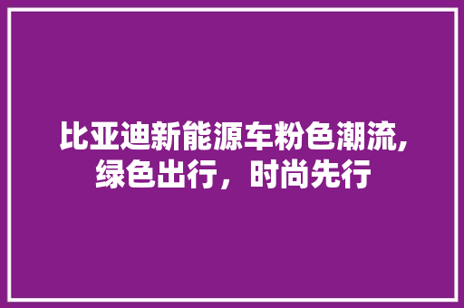 比亚迪新能源车粉色潮流,绿色出行，时尚先行