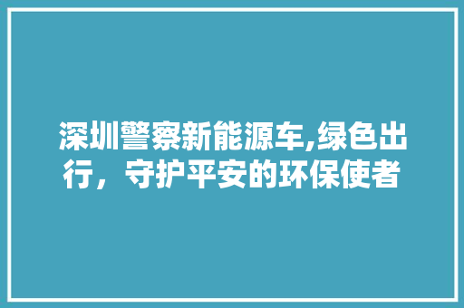 深圳警察新能源车,绿色出行，守护平安的环保使者