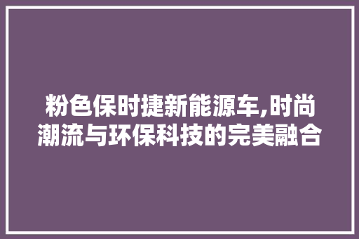 粉色保时捷新能源车,时尚潮流与环保科技的完美融合