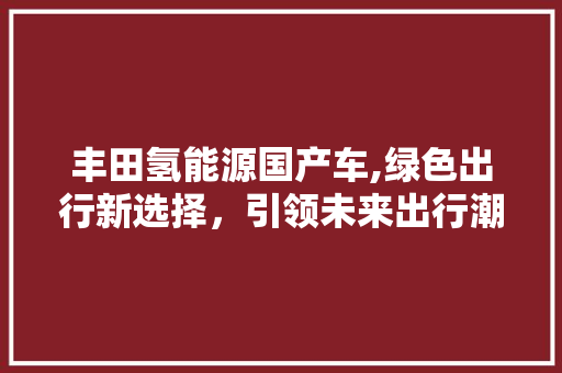 丰田氢能源国产车,绿色出行新选择，引领未来出行潮流 混合动力车