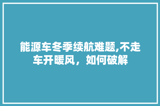能源车冬季续航难题,不走车开暖风，如何破解