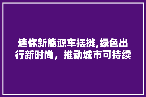 迷你新能源车摆摊,绿色出行新时尚，推动城市可持续发展