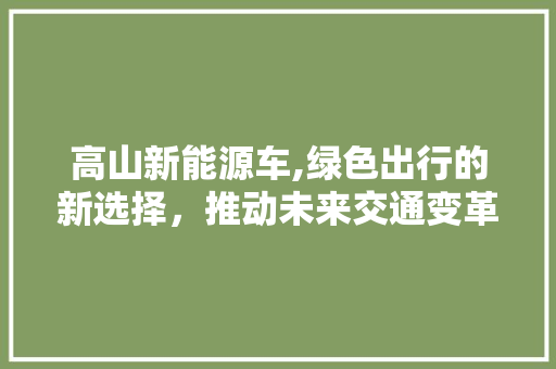 高山新能源车,绿色出行的新选择，推动未来交通变革