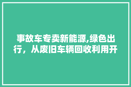 事故车专卖新能源,绿色出行，从废旧车辆回收利用开始