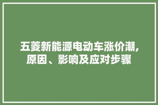 五菱新能源电动车涨价潮,原因、影响及应对步骤