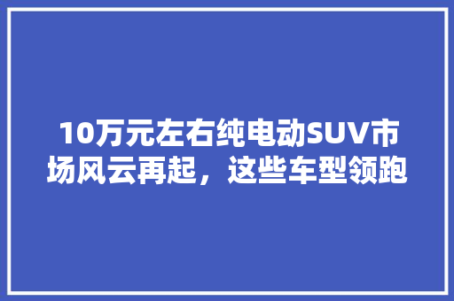 10万元左右纯电动SUV市场风云再起，这些车型领跑潮流