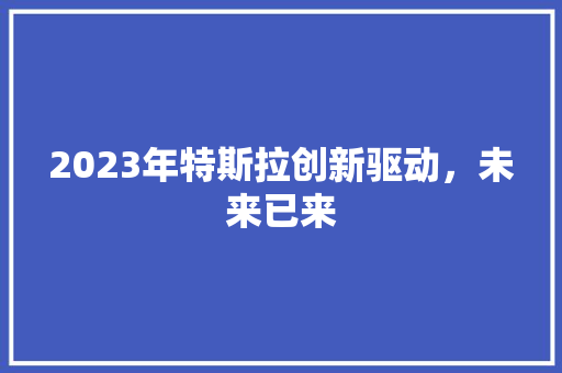 2023年特斯拉创新驱动，未来已来