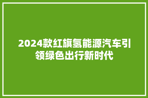 2024款红旗氢能源汽车引领绿色出行新时代