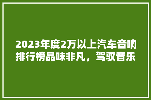 2023年度2万以上汽车音响排行榜品味非凡，驾驭音乐之美