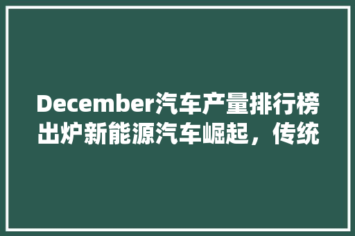 December汽车产量排行榜出炉新能源汽车崛起，传统车企面临挑战