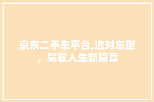 京东二手车平台,选对车型，驾驭人生新篇章