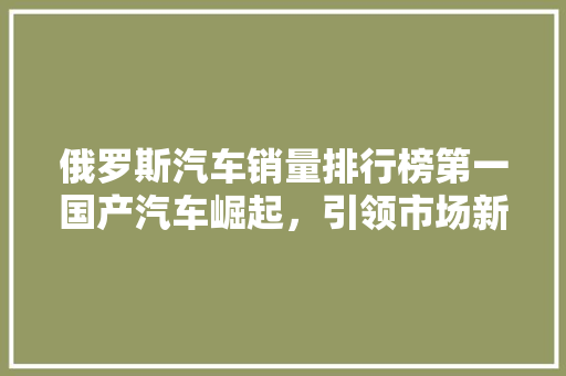 俄罗斯汽车销量排行榜第一国产汽车崛起，引领市场新风向