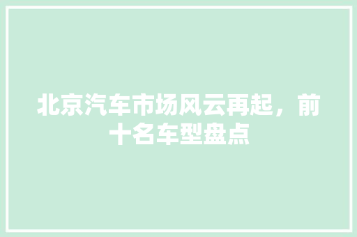 北京汽车市场风云再起，前十名车型盘点