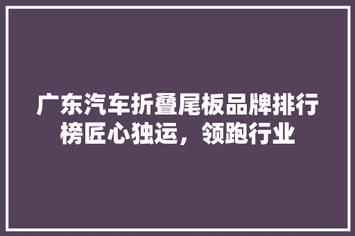 广东汽车折叠尾板品牌排行榜匠心独运，领跑行业