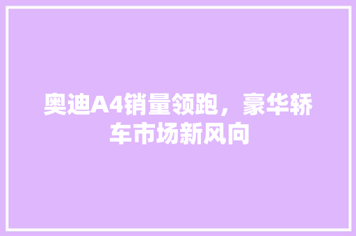 奥迪A4销量领跑，豪华轿车市场新风向