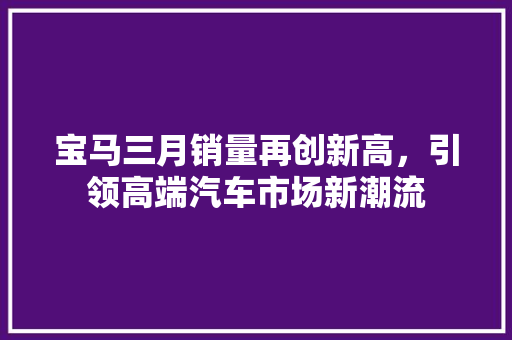 宝马三月销量再创新高，引领高端汽车市场新潮流