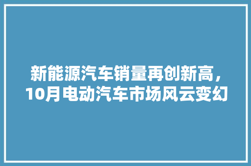 新能源汽车销量再创新高，10月电动汽车市场风云变幻