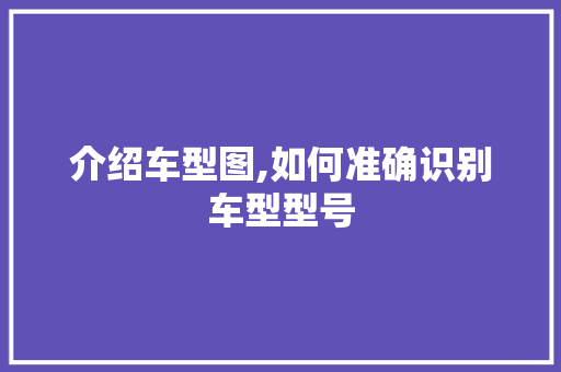 介绍车型图,如何准确识别车型型号