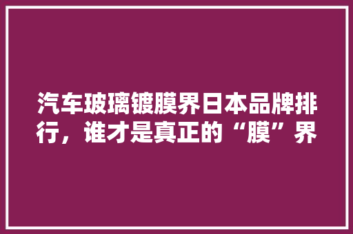 汽车玻璃镀膜界日本品牌排行，谁才是真正的“膜”界霸主